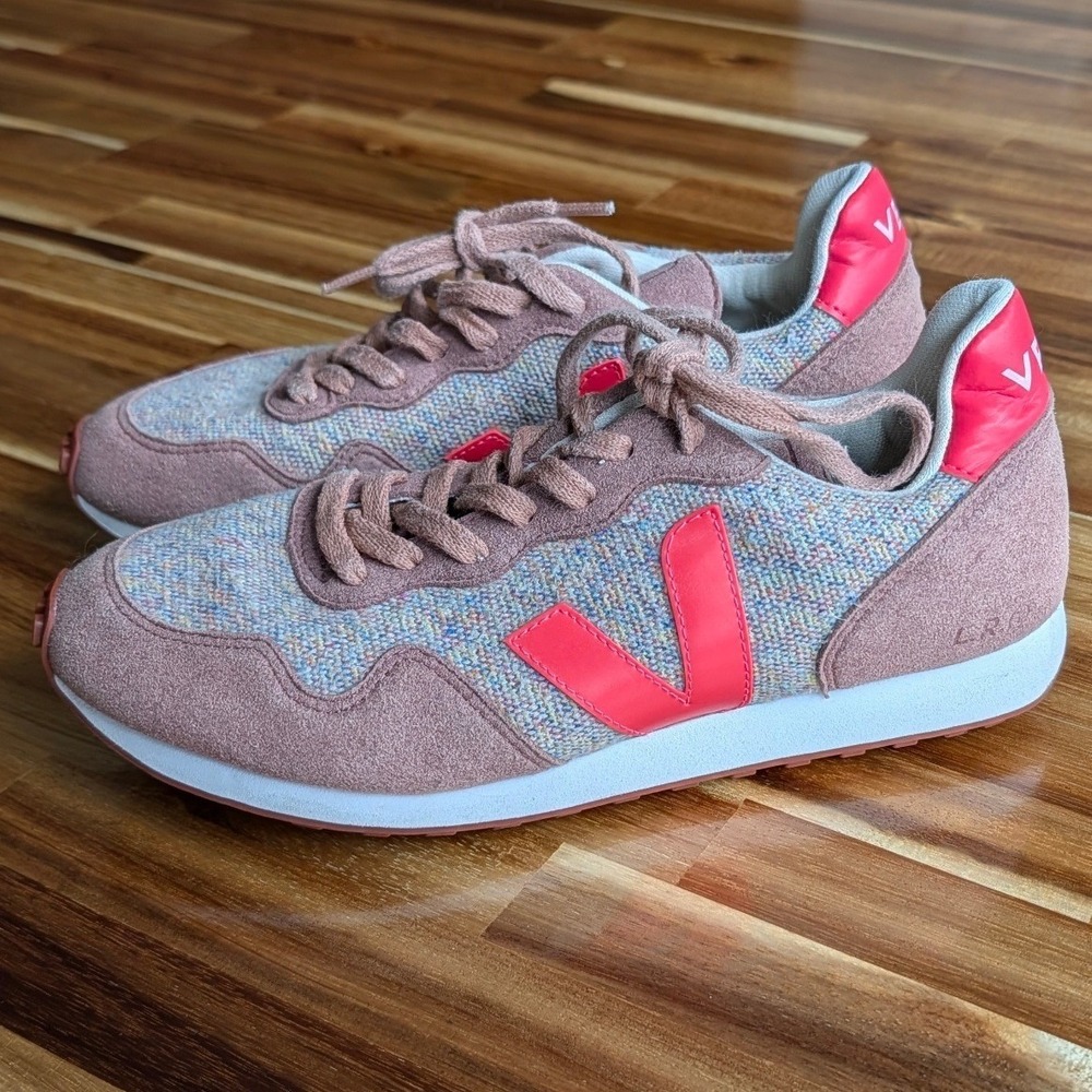 VEJA SDU Rec Flannel Sneakers Cloudy Rose-Fluo Colorway Pink Women Shes Size 8 - Picture 8 of 13